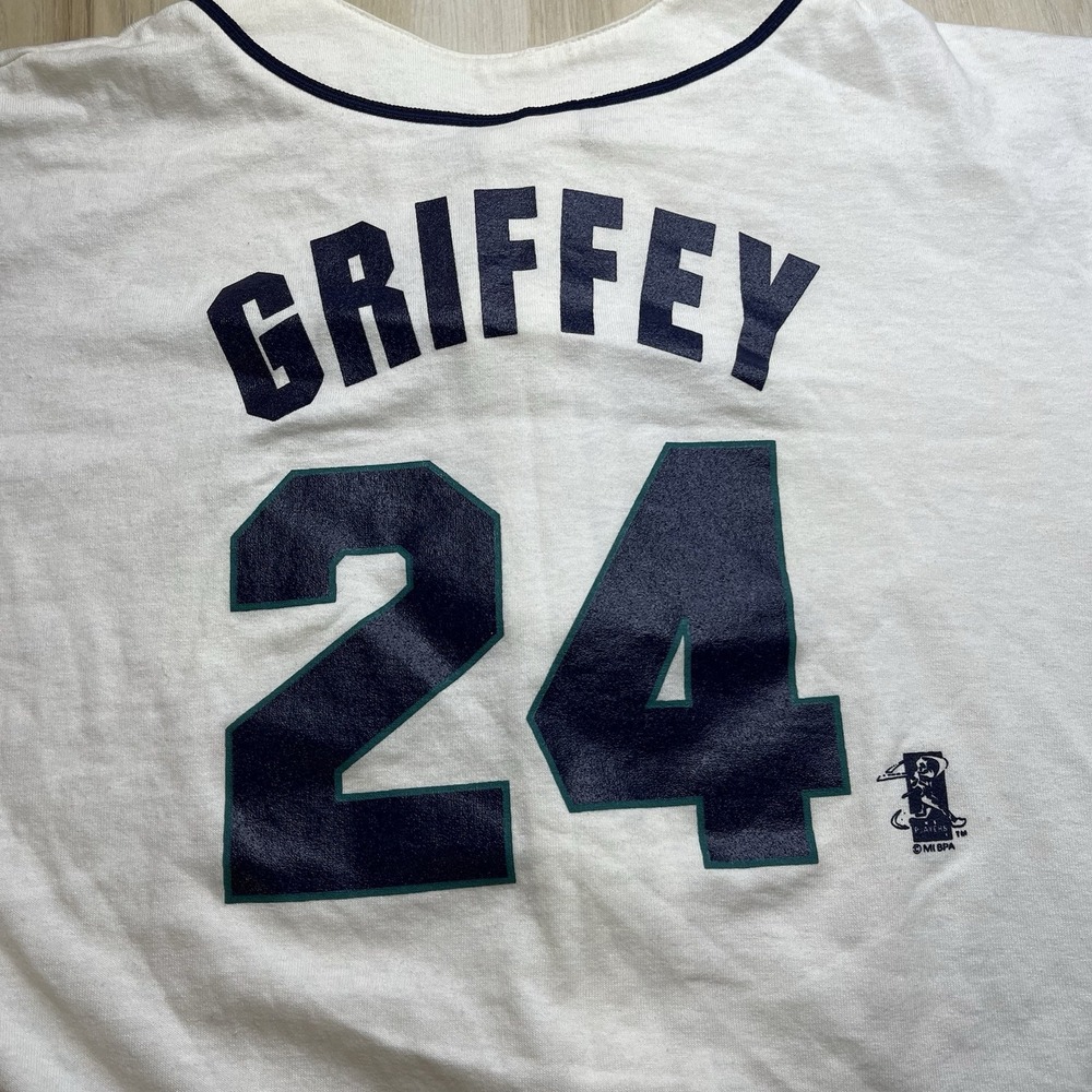 Seattle Mariners Vintage Majestic Jersey Button Up 24 Griffey White Mens Size XL - Picture 14 of 16